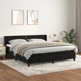 The Living Store Box spring postelja z vzmetnico črna 160x200 cm žamet - Box Spring Postelja, (21489913) Cene