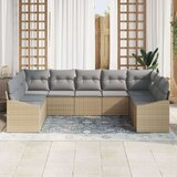  Vrtni Kavč Set Set 9 Bež in Siva Ratan, Poliester, (22064813) | Shoptok.si