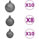 In umjetno božićno drvce s led svjetlima i kuglicama 240 cm zeleno | shoptok.hr