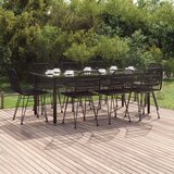  Jedilna garnitura 9-delna črna poli ratan | Shoptok.si
