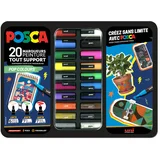 POSCA Pigmentni markerji POP COLORS, kovinska škatla 20 kom, (21655615)