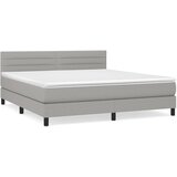 The Living Store Box spring postelja z vzmetnico svetlo siva 160x200 cm žamet - Box Spring Postelja, (21491761) | Shoptok.si