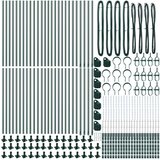  ograjni stebri Paket 52 Zeleni Jeklo 3.2 x 3.2 x 50 cm Močan | Shoptok.si