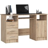 AKORD Ana Računalniška Miza, 3 Predali, Hrast Sonoma, (5000332899) | Shoptok.si
