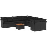  11-dijelni set vrtnih sofa od poliratana s jastucima crni | shoptok.hr