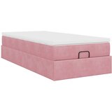  Otomanski okvir kreveta s madraca ružičasti 90x200cm baršunasti | shoptok.hr