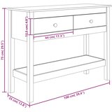  Konzolni stol 100x35x75 cm od masivne borovine | shoptok.hr