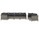 Maison Chic Seti vrtnega pohištva - Vrtna garnitura - Vrtni pohištvo set 7-delna z blazinami siv poli ratan, (21803110) | Shoptok.si