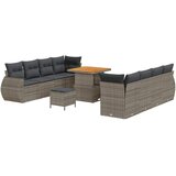 vidaXL Vrtna sedežna garnitura s shranjevanjem 11 pcs Siva Poly ratan, (5000022435) Cene
