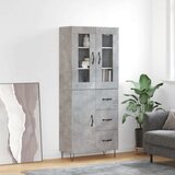 vidaXL Visoka komoda siva betona 69 5x34x180 cm od konstruiranog drva | shoptok.hr