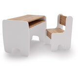 Kobi Furniture Komplet otroške mize in stola - bela/hrastova lesna barva z zlato barvo, (21960922) | Shoptok.si