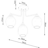 Sollux SL.1144 - Luster na šipci FILLAN 3xE27/60W/230V crna | Eponuda.com