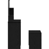 vidaXL set toaletnog stola crno drvo konstruirano drvo, crni drveni toaletni stol s ogledalom - 86.5 x 35 x 136 cm, toaletna stolica crno drvo 70x35x45 cm konstruirano drvo | shoptok.hr
