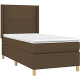  Krevet box spring s madracem LED smeđesivi 90x200 cm tkanina | shoptok.hr