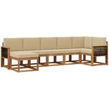 vidaXL Zunanja garnitura za sedenje 7 pcs Naravna in bež Poliester, (5000279564) | Shoptok.si