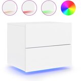  The Living Store Stenska nočna omarica z LED lučkami bela - Stenska Nočna Omarica, (21442897) | Shoptok.si