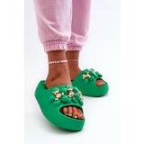 Boto Women's Foam Slides With Decorations On Thick Sole Green Bremavia | Shoptok.si