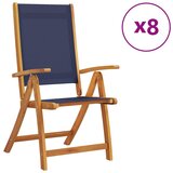  The Living Store Zložljivi vrtni stoli 8 kosov trden akacijev les in tekstil - Zložljiv Vrtni Stol Zložljivi Vrtni Stoli, (21460642) | Shoptok.si