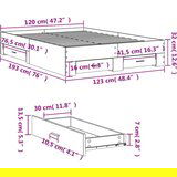 vidaXL Okvir za krevet s ladicama boja sivog hrasta 120x190 cm drveni | shoptok.hr