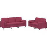 vidaXL 2-dijelni set sofa s jastucima crvena boja vina baršunasti Cijene