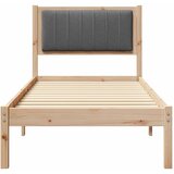 Krevetni okvir s tapiciranim uzglavljem Tamno siva 75 x 190 cm Smeđa | Shoptok.si