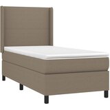  Krevet box spring s madracem LED smeđesivi 80 x 200 cm tkanina Slike