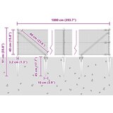 vidaXL Siva zavarena žičana ograda s 7 šiljatih postova 0.4x10 m čelik | shoptok.hr