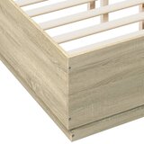  Okvir za krevet s LED svjetlima boja hrasta 140 x 190 cm drveni | shoptok.hr