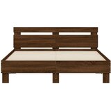  Okvir za krevet s uzglavljem i LED boja smeđeg hrasta 140x200cm | Eponuda.com