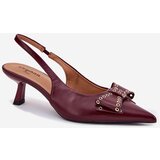 Boto Stiletto Heels With Bow Burgundy Folesca | Eponuda.ba
