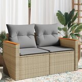 Maison Chic Vrtni kavč - Zunanji kavč z blazinami 2-sedežni bež poli ratan, (22043581) | Shoptok.si