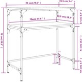  Konzolni stol boja hrasta 75 x 35 5 x 75 cm konstruirano drvo | shoptok.hr