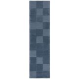 Flair Rugs Temno moder ročno tkan volnen tekač 60x230 cm Checkerboard – Cene