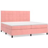 vidaXL Box spring postelja z vzmetnico roza 200x200 cm žamet, (20761314) Cene