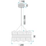 Toolight Viseća Kristalna Lampa LED LHJ099-CP GOLD | shoptok.hr