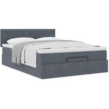  Otomanski krevet s madracem tamnosivi 140x190 cm baršunasti | shoptok.hr