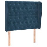 Maison Chic Vzglavna omarica - Nočna omarica - Posteljna omarica z ušesi temno modra 103x23x118/128 cm žamet, (21708226) | Shoptok.si