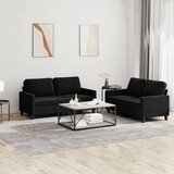 vidaXL 2-dijelni set sofa s jastucima crni baršunasti Cijene