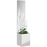 vidaXL Vrtni Sadič s Dekorativnom Pločom Srebrno 32 x 140 cm | shoptok.hr