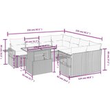 vidaXL 9-dijelni set vrtnih sofa s jastucima bež od poliratana | shoptok.hr