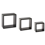Five zidna polica kocka 3 kom 15x9x15, 20x9x20, 25x9x25cm mdf crna ( 138956a ) | ePonuda.com
