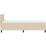  Postelja z vzmetnico z vzmetnico krema 80 x 200 cm blago, (5000125974) | Shoptok.si