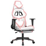 The Living Store Masažni igralni stol z oporo za noge Bela in roza umetno usnje - Gaming Stol, (21625069) | Shoptok.si