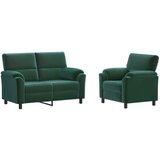  Set sofe 2 pcs Tamnozelena Baršun - Tamnozelena 1-Sjedalo + 2-Sjedalo (120 cm) | shoptok.hr