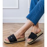 D/CEO Black platform flip-flops with decorative buckle Lunda | Shoptok.si