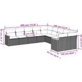  10-dijelni set vrtnih sofa s jastucima bež od poliratana | shoptok.hr