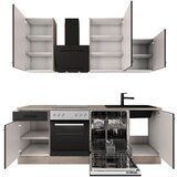 Flex-Well Kuhinjski Blok Z Aparati Capri, Črna, Barva Hrasta | Shoptok.si