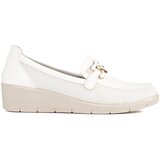 SEASTAR White wedge shoes with a decorative chain | Shoptok.si
