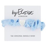 By Eloise London Silk Scrunchie Silver Heart Sky Blue gumice za kosu | shoptok.hr