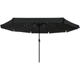 Vrtni suncobran S LED lampica Crna 395 x 395 x 245 cm Poliester | shoptok.hr